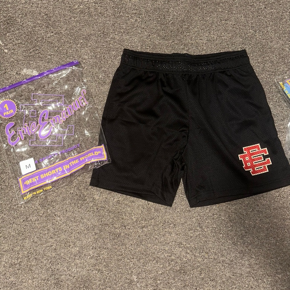 Eric Emanuel Black Athletic Shorts with Elastic Waistband